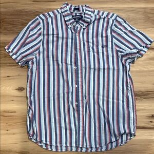Chubbies “Friday”Men's Casual Striped Button Down Shirt - Blue, Red, White